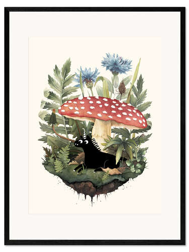 Ingelijste kunstdruk Tiny Unicorn