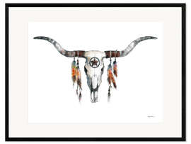Kunsttryk i ramme Longhorn