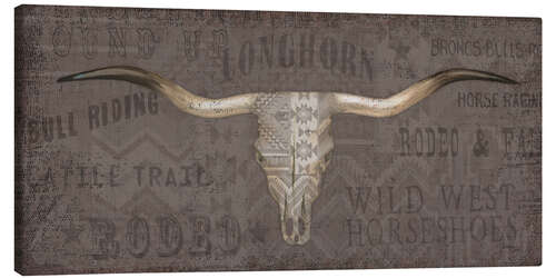 Leinwandbild Longhorns Taupe II