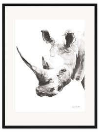 Gerahmter Kunstdruck Breitmaulnashorn