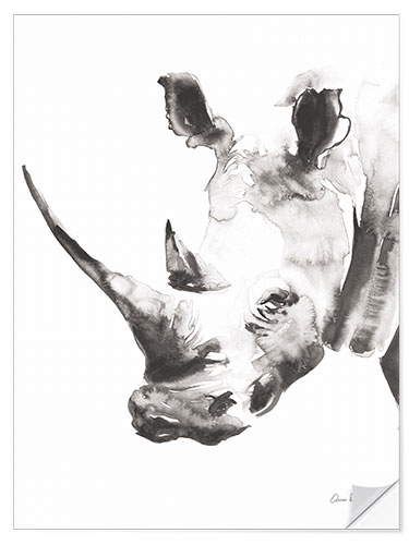 Wall sticker White rhinoceros