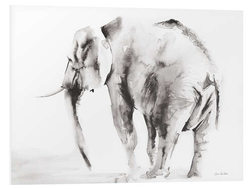 Foam board print Lone elephant