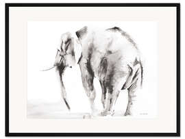 Gerahmter Kunstdruck Einsamer Elefant