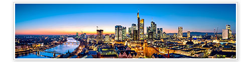 Poster Frankfurt skyline in the evening