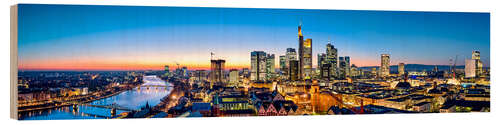 Wood print Evening skyline, Frankfurt