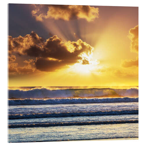 Acrylic print Sunset over the sea