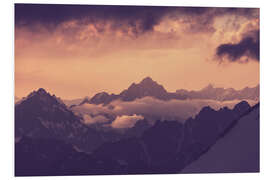 Foam board print Sunset in the Caucasus