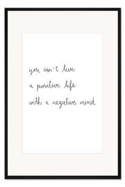 Gerahmter Kunstdruck Lebe ein positives Leben