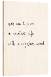 Tableau en bois Live a positive life