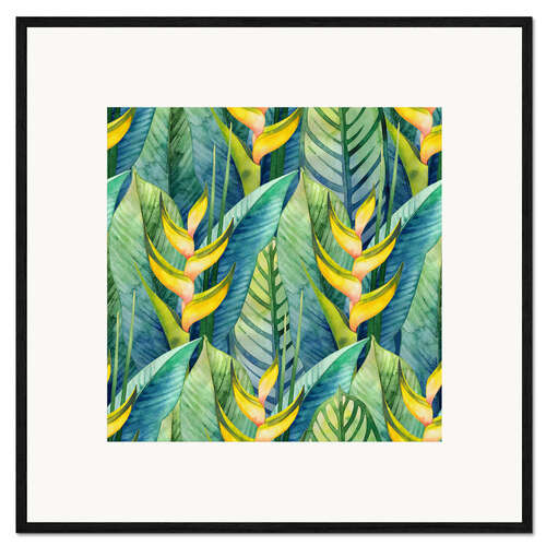 Framed art print Jungle in watercolor