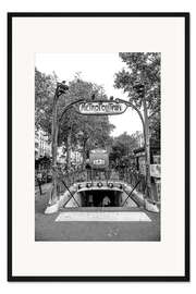 Gerahmter Kunstdruck Metrostation Blanche in Paris