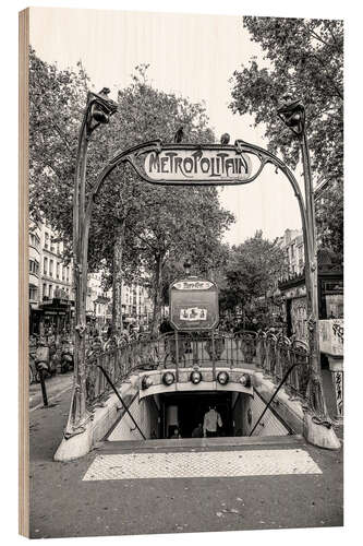 Wood print Blanche metro station in Paris