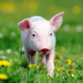 Magnettafel Ferkel auf einer Wiese