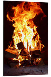 Magnettafel Flammen in einem Ziegelsteinofen