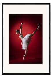 Gerahmter Kunstdruck Tänzerin auf Rot