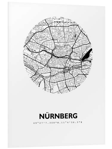 PVC print City map of Nuremberg, circle