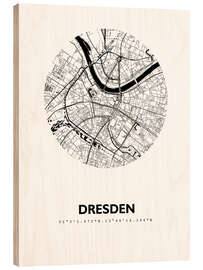 Trätavla City map of Dresden, circle