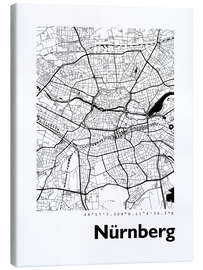 Canvas print City map of Nuremberg