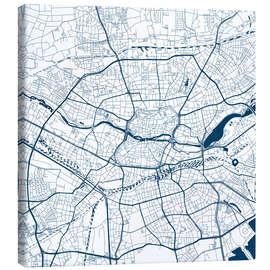 Canvas print City map of Nuremberg, blue