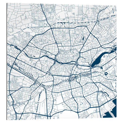 Gallery Print Stadtplan von Nürnberg, blau