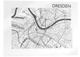 Acrylglasbild Dresden – Stadtplan