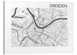 Tableau en aluminium Carte de Dresde