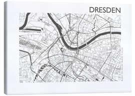 Leinwandbild Dresden – Stadtplan