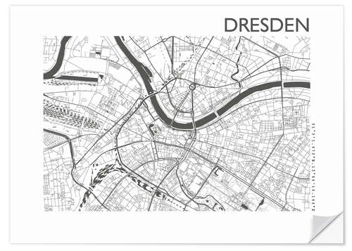 Wandsticker Dresden – Stadtplan