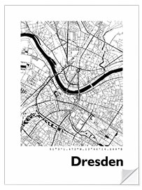 Selvklebende plakat City map of Dresden