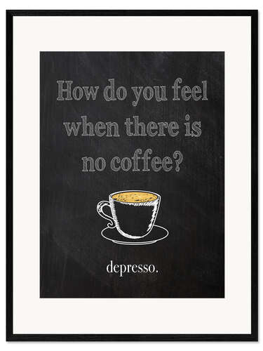 Ingelijste kunstdruk Depresso