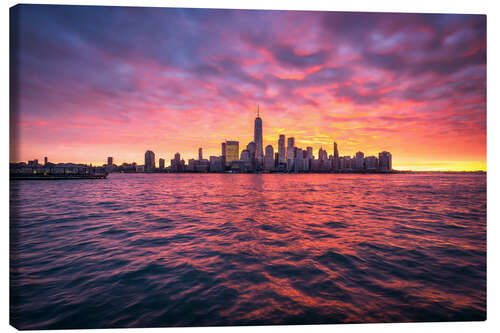 Canvas print Manhattan skyline with One World Trade Center