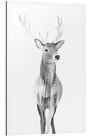 Magnettafel Hirsch (schwarz und weiß)