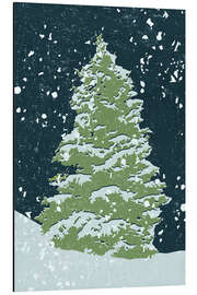 Magnettafel Baum bei Nacht