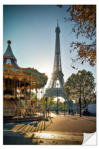 Selvklebende plakat Romance in Paris