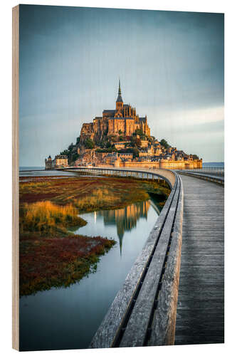 Wood print Le Mont-Saint-Michel, France