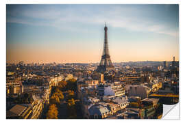 Selvklebende plakat Eiffel tower in autumn, Paris, France