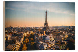 Holzbild Eiffelturm im Herbst, Paris, Frankreich