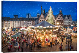Canvas-taulu  Christmas market on the Römerberg, Frankfurt, Hesse, Germany - Jan Christopher Becke