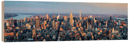 Holzbild Luftaufnahme der Manhattan Skyline, New York City, USA