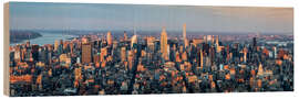 Wood print Aerial view of Manhattan skyline, New York City, USA