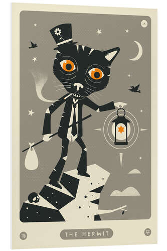 Foam board print THE HERMIT TAROT CARD CAT