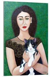 Cuadro de plexi-alu Woman with cat soul