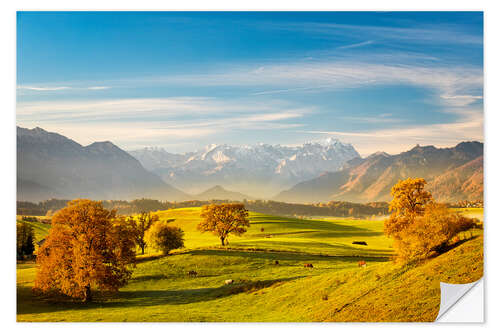 Sisustustarra Bavarian Autumn and Zugspitze - Murnauer Moos