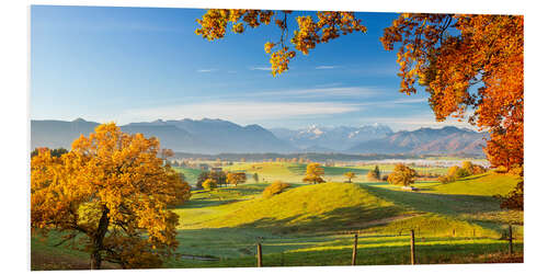 Foam board print Murnauer Moos with Zugspitze in the Background