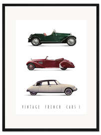 Gerahmter Kunstdruck Vintage French Cars 01