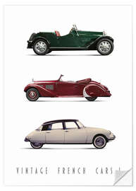 Muursticker Vintage French Cars 01