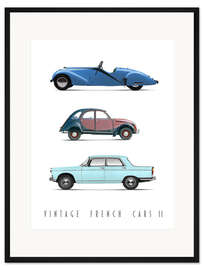 Gerahmter Kunstdruck Vintage French Cars 02