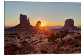 Stampa su alluminio sunrise over Monument Valley, Arizona, USA, North America