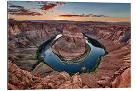 Gallery print sunset at Horseshoe Bend, Page, Arizona, USA, North America