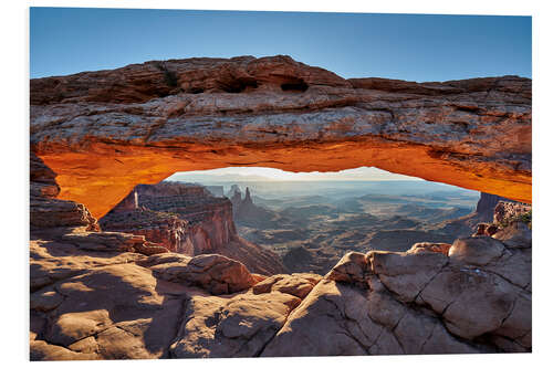 Foam board print sunrise at Mesa Arch in Canyonlands National Park, Island in the Sky, Moab, Utah, USA, North America